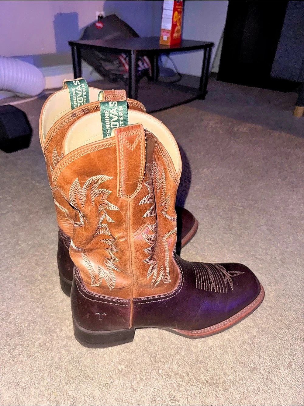 Tecovas The Doc Leather Western Boots Brown & Black US 8.5 D